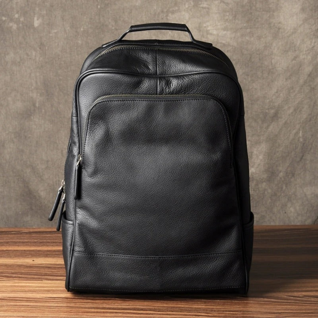 Sac à dos en cuir véritable pour homme