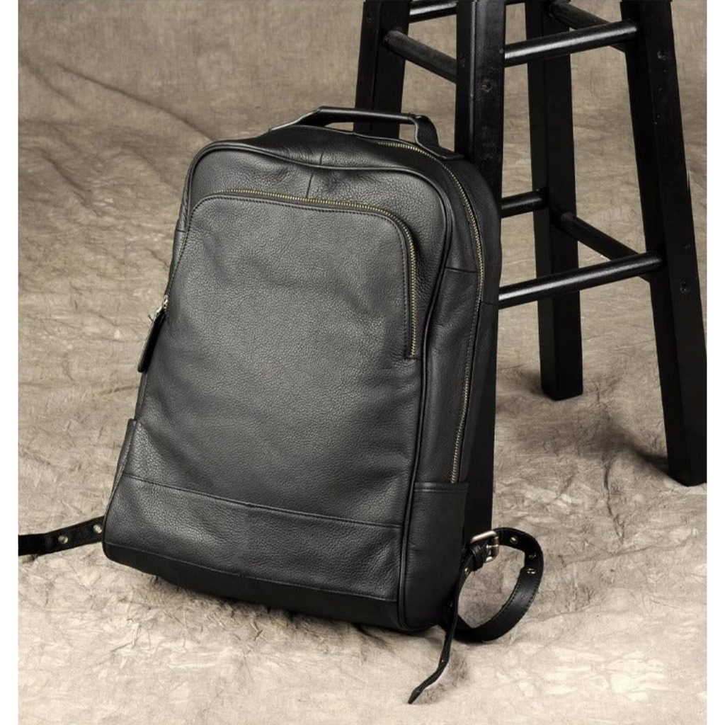 Sac à dos en cuir véritable pour homme