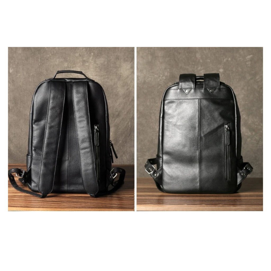 Sac à dos en cuir véritable pour homme