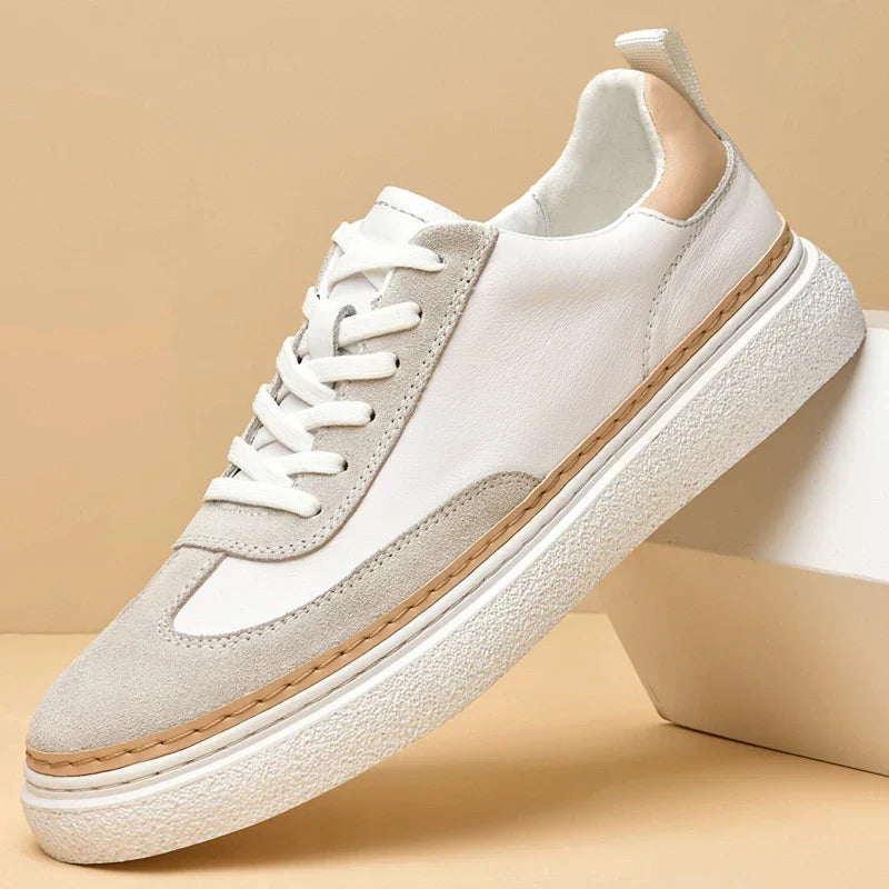 Belmont-sneakers i ægte læder