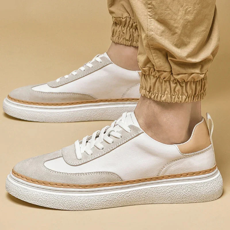 Belmont-sneakers i ægte læder