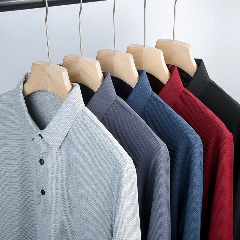 Camden - Poloshirt med knapper og lange ærmer
