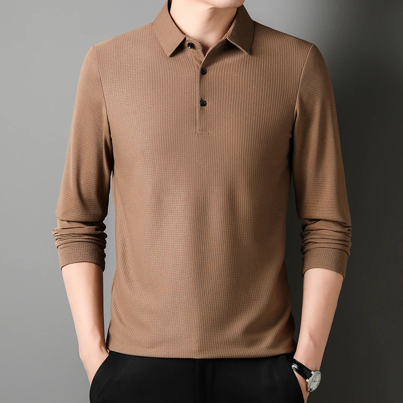 Camden - Poloshirt med knapper og lange ærmer