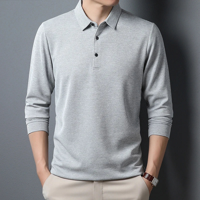 Camden - Poloshirt med knapper og lange ærmer