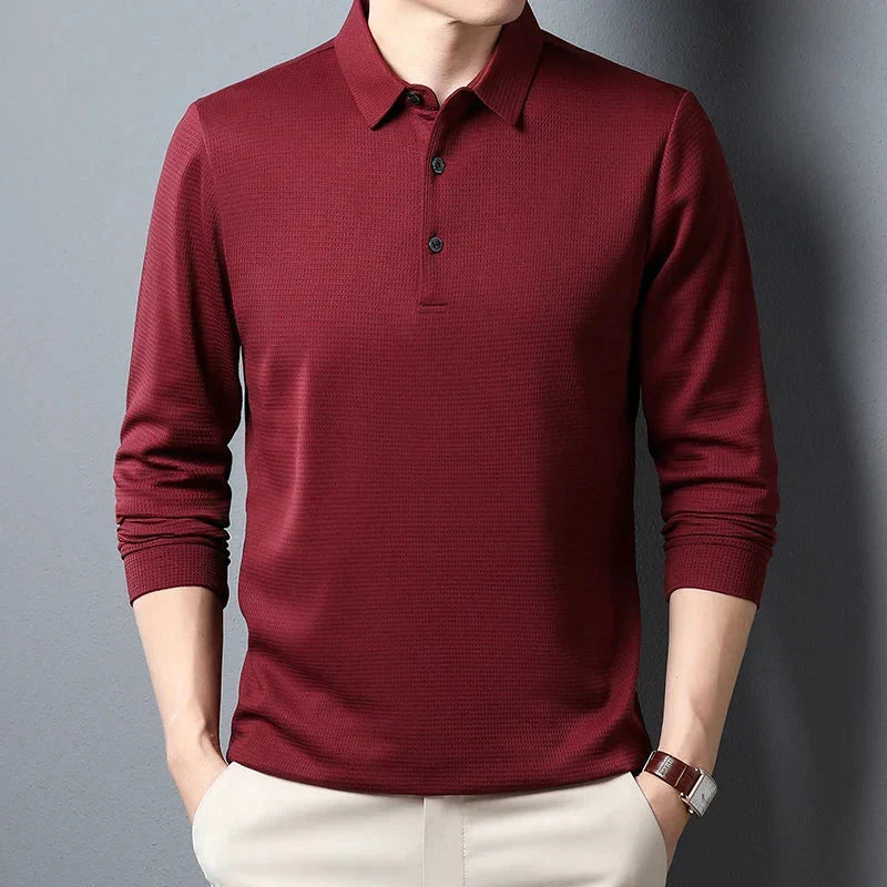 Camden - Poloshirt med knapper og lange ærmer