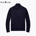 Pull RL en coton torsadé épais à col zippé