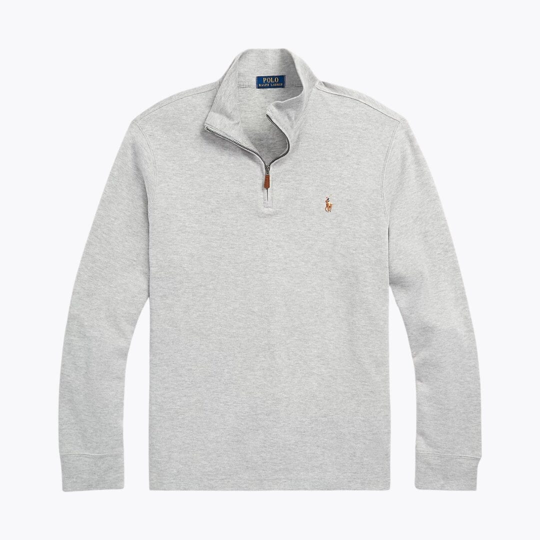 Pullover RL in maglia a coste Estate con cerniera a un quarto