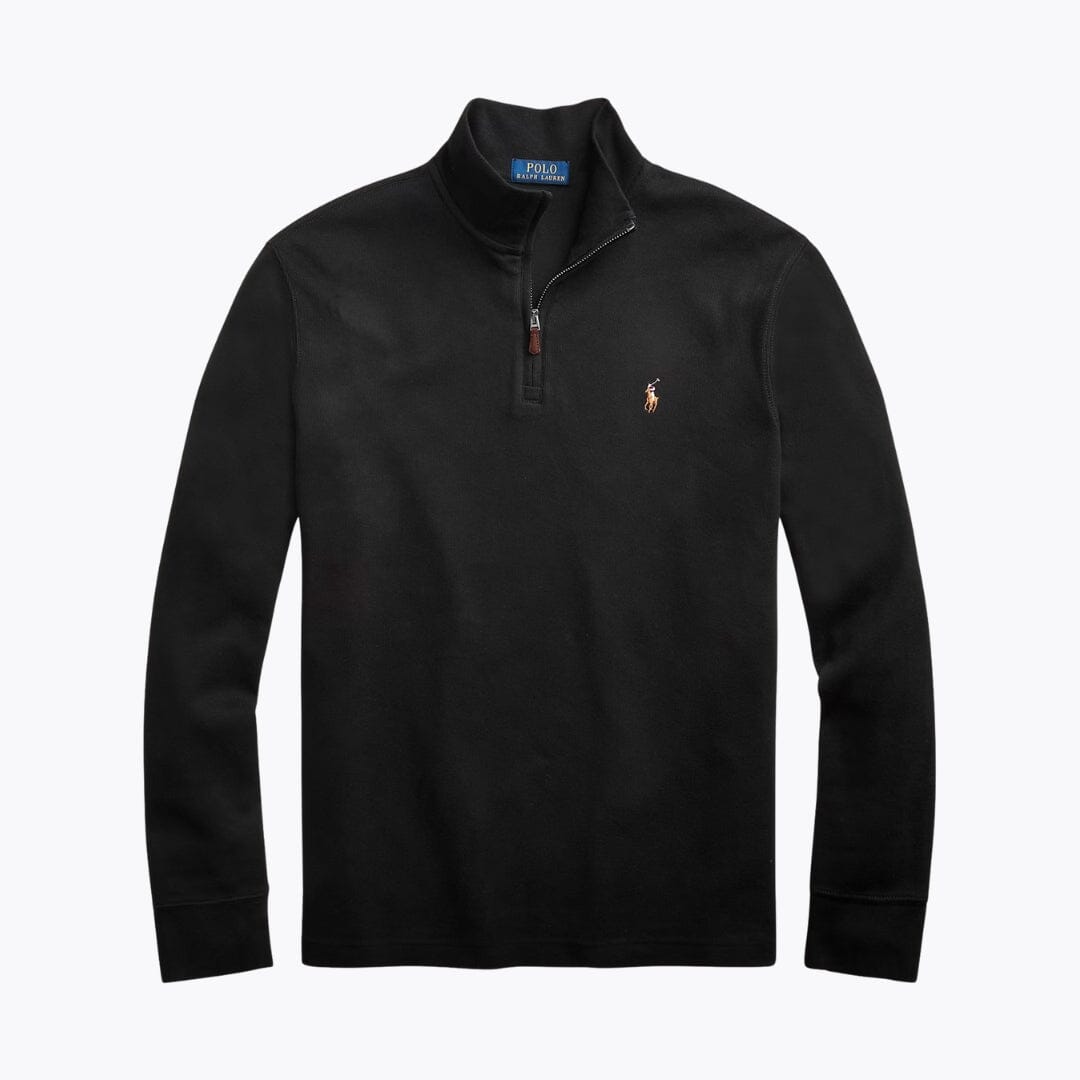 Pullover RL in maglia a coste Estate con cerniera a un quarto