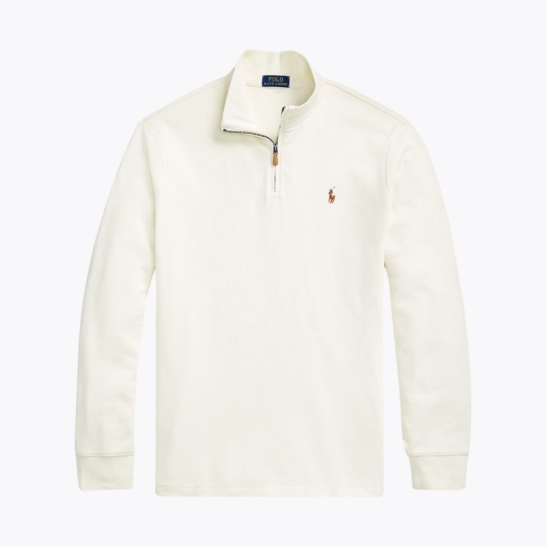 Pullover RL in maglia a coste Estate con cerniera a un quarto