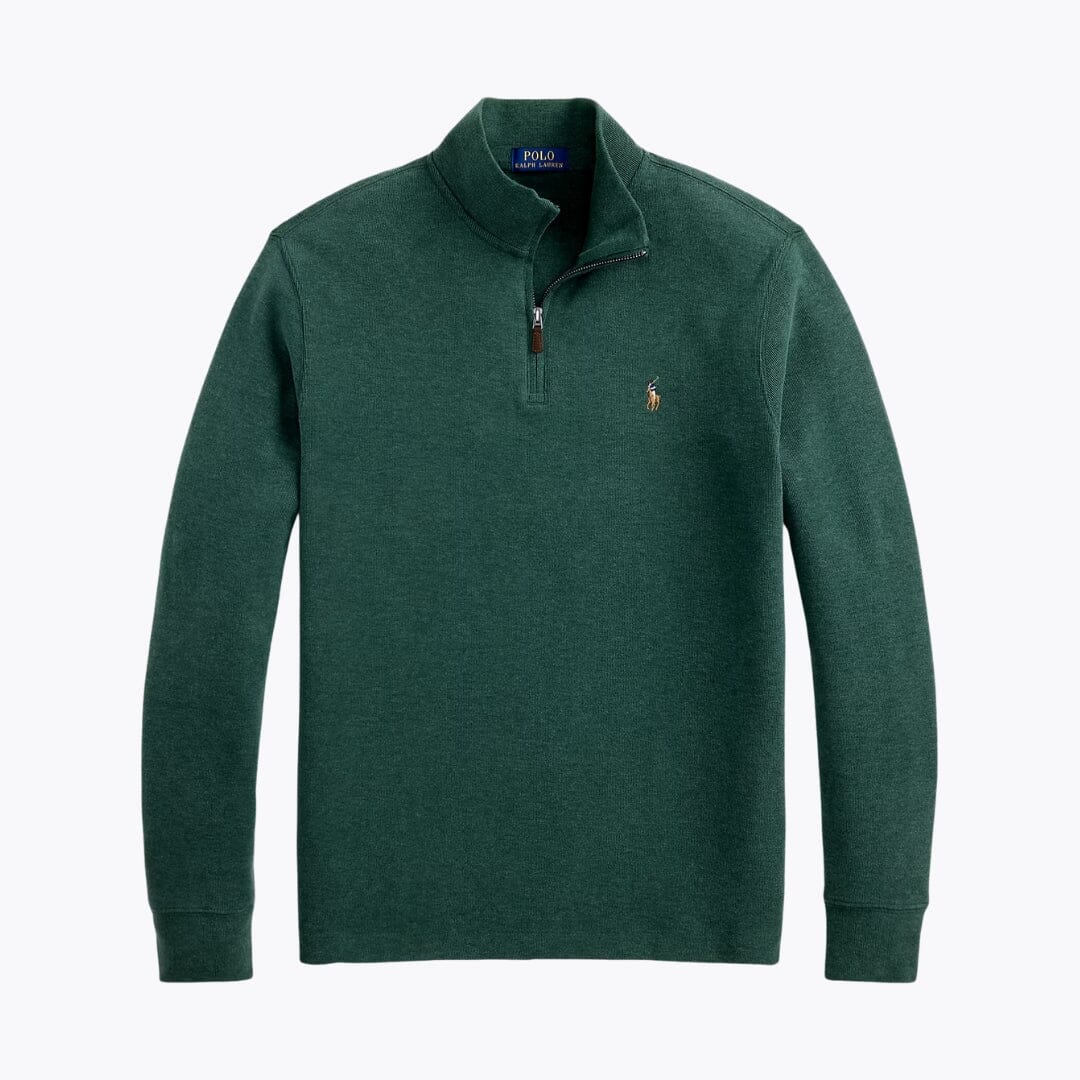 Pullover RL in maglia a coste Estate con cerniera a un quarto