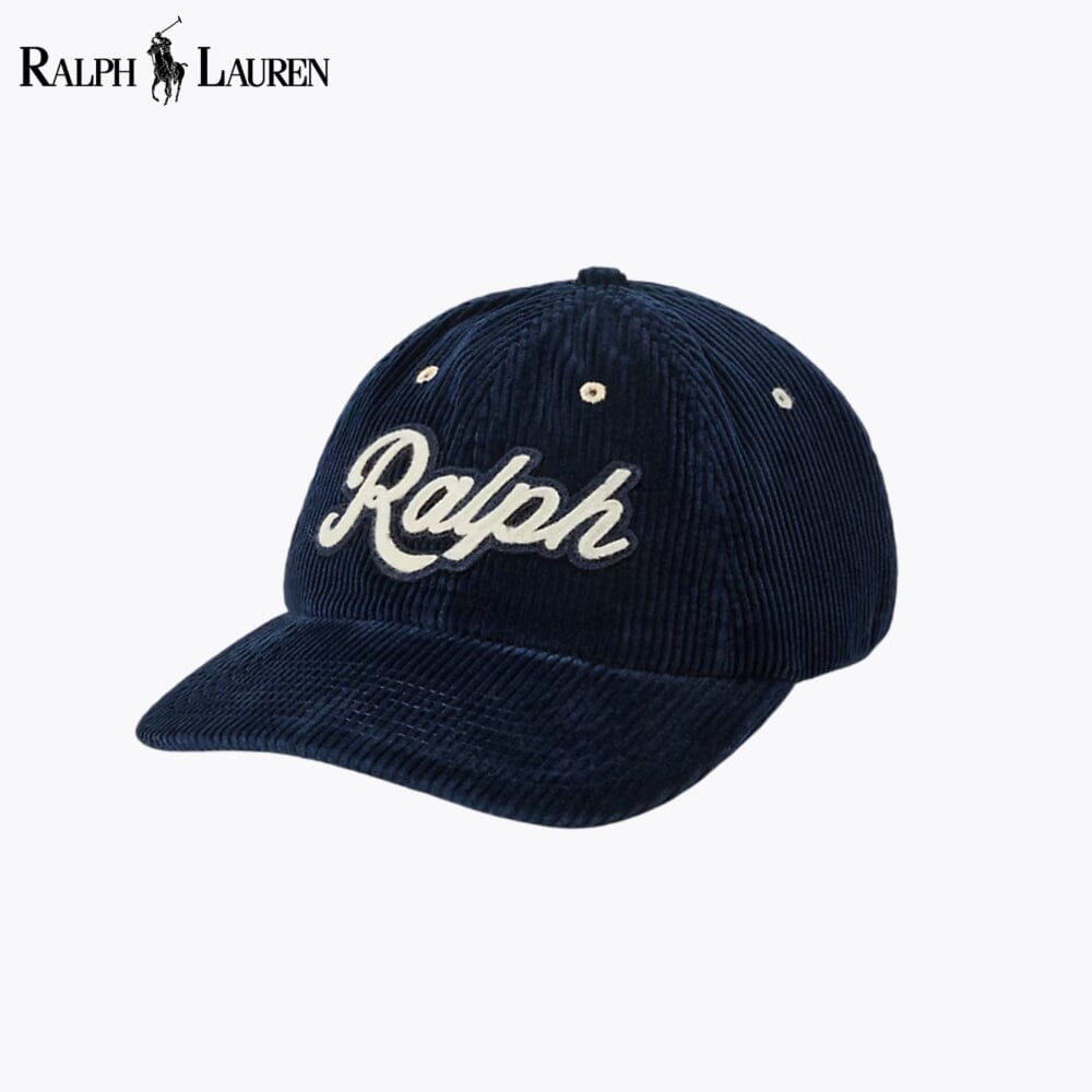 Cappellino RL in velluto a coste con logo