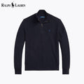 Pull RL en coton tricoté façon mesh à fermeture quart de zip