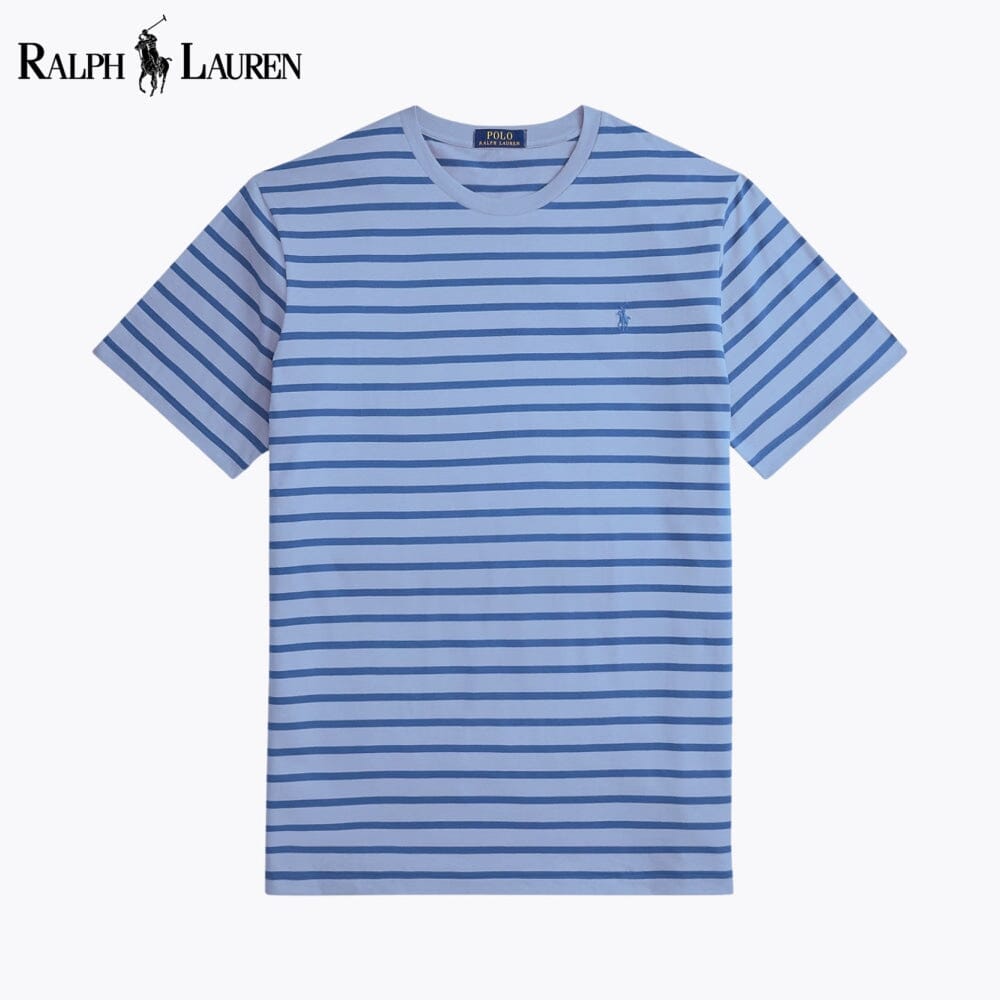 T-shirt girocollo in jersey a righe RL