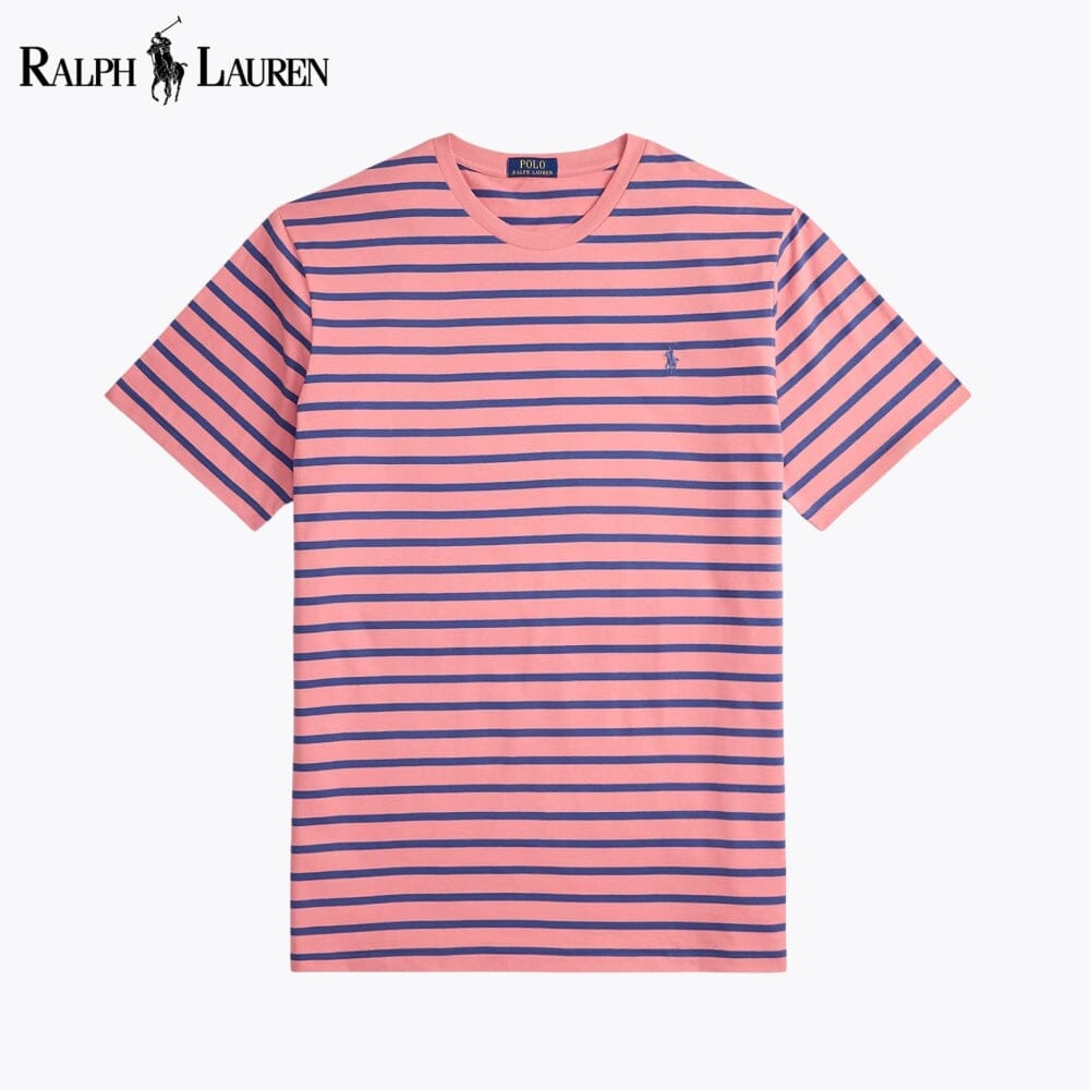 T-shirt girocollo in jersey a righe RL