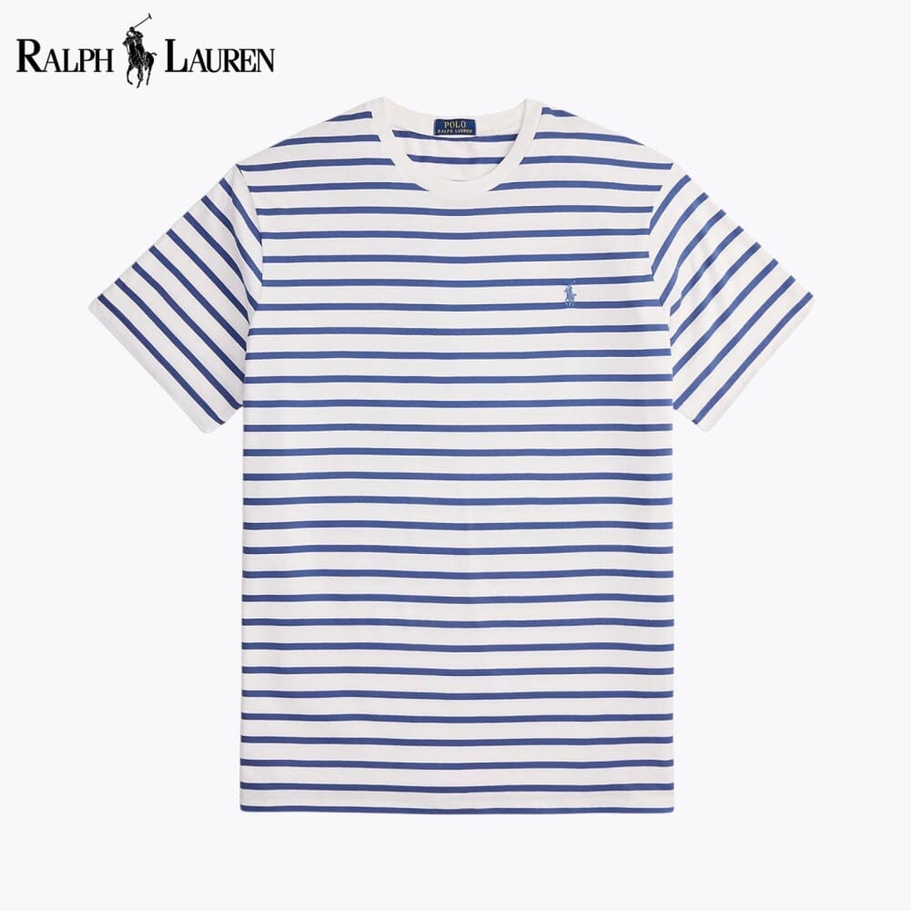 T-shirt girocollo in jersey a righe RL