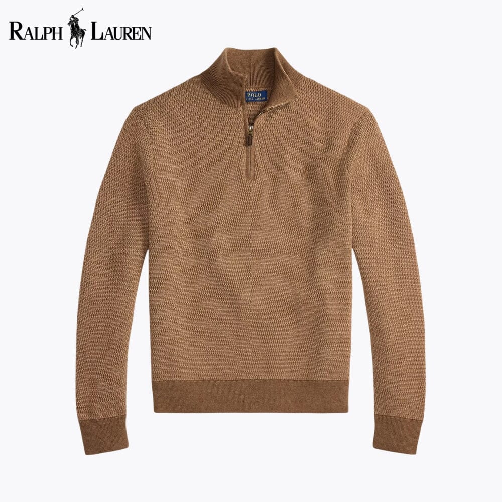 Maglione RL in lana lavabile con cerniera a un quarto