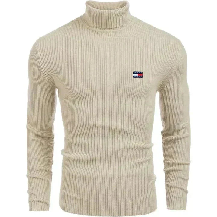 TH klassisk stickad polotröja