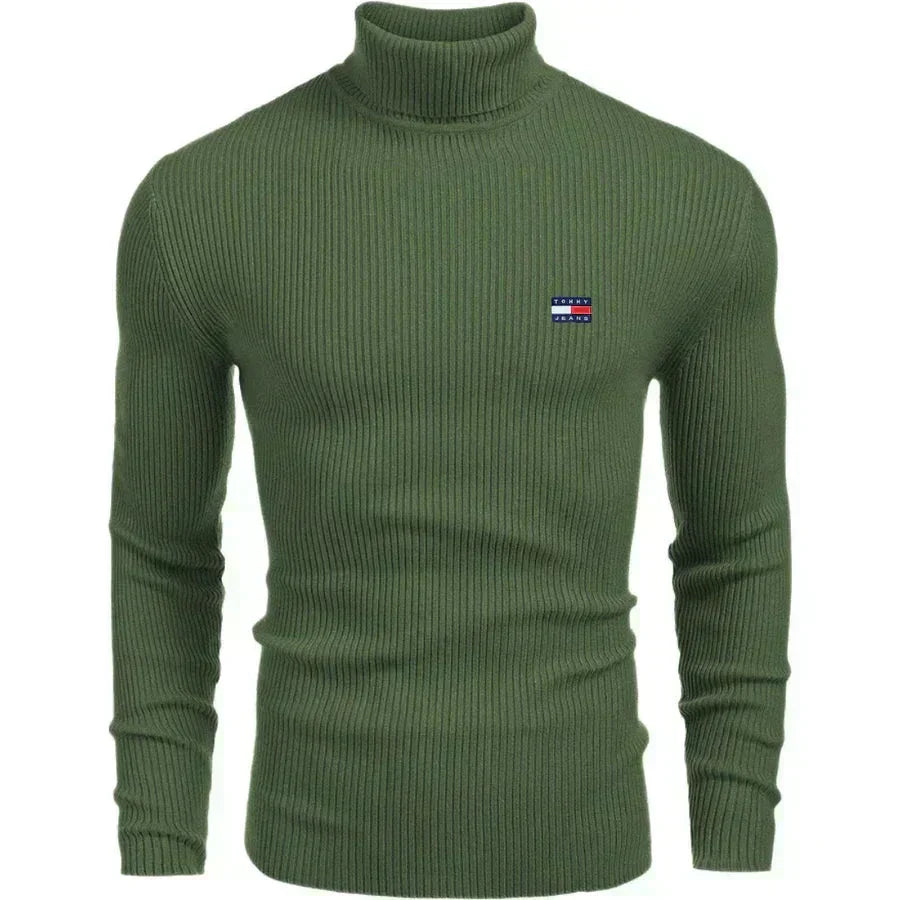 TH klassisk stickad polotröja